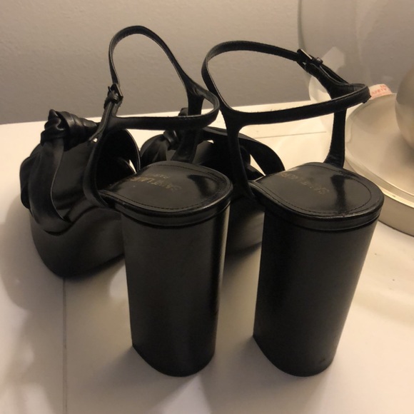 SAINT LAURENT black platform sandals size 37 Only used once!!With original box!! - Picture 5 of 5